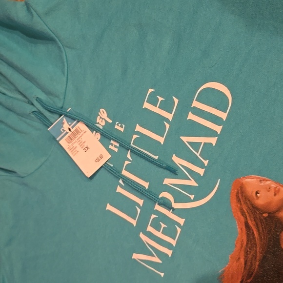 NWT Disney The Little Mermaid Women's Teal Aquamarine Hoodie Sweatshirt 3X - Picture 5 of 11